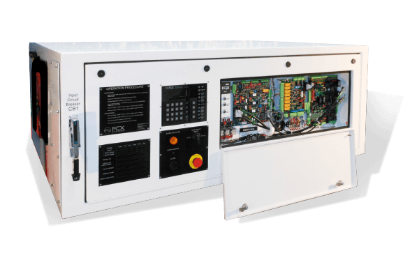 FREQUENCY CONVERTERS 60-180 KVA HORIZONTAL UNIT provides reliable solid-state converters that are designed to provide aircraft ground power in low profile applications such as under passenger boarding bridges, in maintenance hangars, or on flight lines.